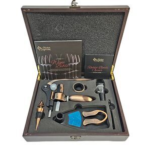 Kitchen Supreme Wine Bottle Opener Set with Rabbit Corkscrew in Wooden Case